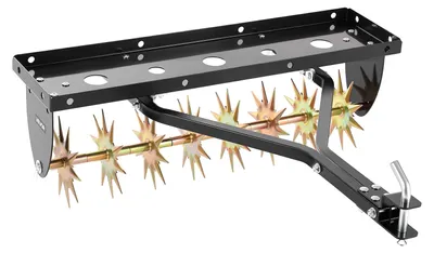 Imagen del producto de VEVOR, aireador para cortacéspedes de asiento, 82 cm, aireador para césped con una profundidad de trabajo de 5 cm, aireador de 45 kg de capacidad, fabricado en acero, para tractores de césped, cuidado del césped para suelos compactados, ideal para jardines y patios, color