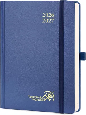 Obrázek produktu pro Plánovač "Agenda 2026-2027", týdenní plánovač s poznámkovým blokem, formát A5, spirálová vazba, vhodný pro školu i práci