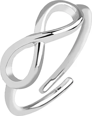 Produktbild von viva-adorno Ring Zehenring Mittelring Midi Damenring verstellbar Fusschmuck Messing rhodiniert silber Infinity Unendlichkeit Z532
