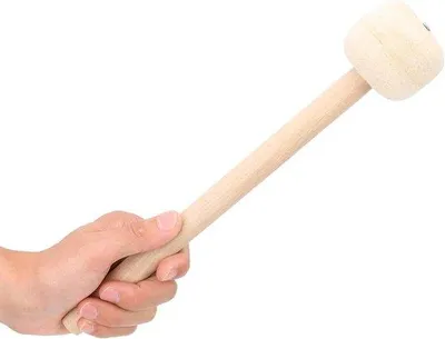 Immagine prodotto di Bacchette in due pezzi con impugnatura in legno per batteria - Accessori per strumenti a percussione con bilanciere e cinturino - Bacchette a martello - Gadget musicali