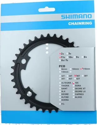 Shimano Kettenblätter 105 FC-5800, 36 Zähne, schwarz