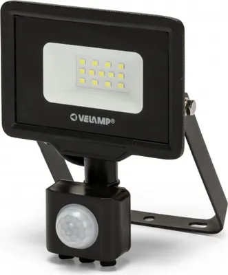 Zdjęcie produktu dla Velamp PADLIGHT5, reflektor LED 10W IP44 SMD, czarny 6500K. Z podczerwienią