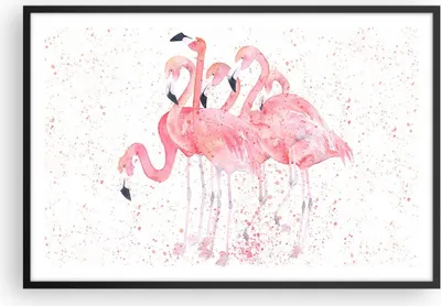 Produktbild von Gerahmtes Poster - Schwarzer Rahmen - Flamingo Vogel Wasser - 91,5x61 cm - Wand Bild - Wanddeko - Wandbilder - Kunstposter - Wandposter - Bilderrahmen - Bilder - Kunstdruck - Wandbild P2BAA91x61-3899