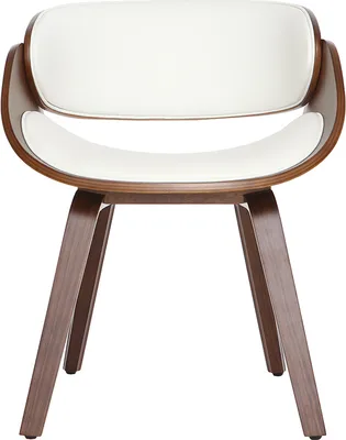 Produktbild von Miliboo - Design-Stuhl Weiß und dunkles Holz Nussbaum BENT