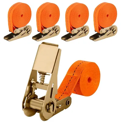 Image de Sangles de tension avec système de blocage, lot de 4, 6 mètres x 2,5 cm, polyester et acier