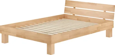 Produktbild von Ehebett Buche natur 160x200 Doppelbett Massivholz Holzbett Zubehör wählbar V-60.80-16Rollrost inkl.
