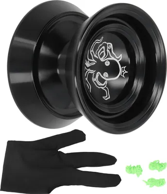 Immagine prodotto di Palla da yoyo non reattiva in lega di alluminio avanzata senza sbiadimento squisita per la competizione con guanto 3PCS corde nero