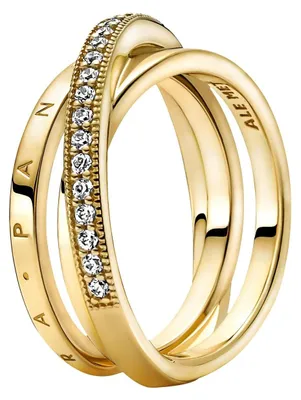 Produktbild von Pandora Dreifachring Crossover Pave, Gold, Ring Größe 60, Elegantes Design