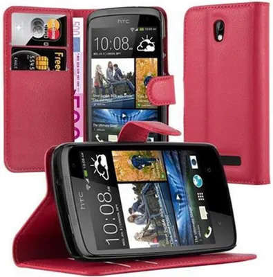 Obrázek produktu pro Cadorabo pouzdro pro HTC Desire 500 Protective Case in Red Pouzdro na mobilní telefon s magnetickým zavíráním