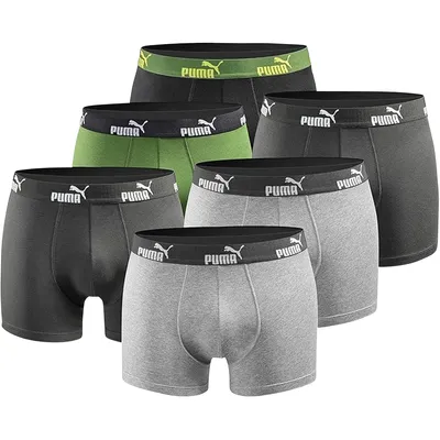 Produktbild von PUMA Herren Basic Boxer Shorts 6er-Pack L Ochre Green