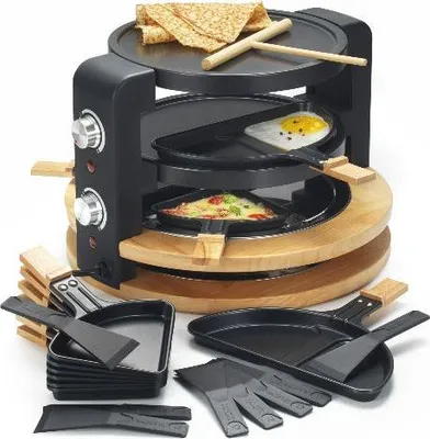 Immagine prodotto di Macchina per raclette 8/10 persone 1500w + grill + crepe maker Kitchen chef KCWOOD.8.SUPER