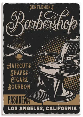 Produktbild von ARTland Leinwandbild Barbershop Plakat Größe: 90x130 cm