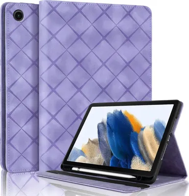Obrázek produktu pro Pro Samsung Galaxy Tab A9 stojanové pouzdro z umělé kůže se vzorem kosočtverce Purple
