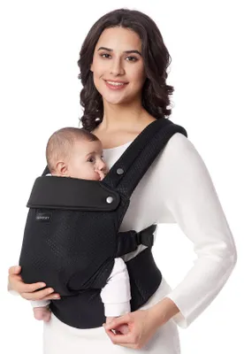 Immagine prodotto di Marsupio per neonati Momcozy, adatto fin dalla nascita, in rete traspirante, colore nero