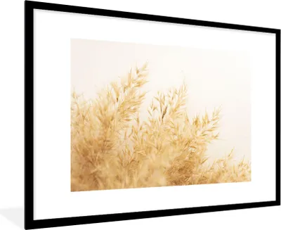 Produktbild von MuchoWow® Gerahmtes Poster Pampasgras - Sonne - Gras 90x60 cm - Poster mit Schwarzem Bilderrahmen Wandposter Rahmen Foto Bilder - Wanddekoration - Fotos