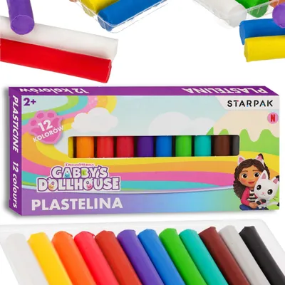 Produktbild von Gabby’s Dollhouse, sichere bunte Modelliermasse für Kinder, 12er-Set