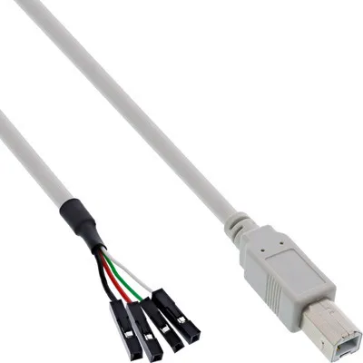 Produktbild von InLine USB 2.0 Anschlusskabel, Stecker B auf Pfostenanschluss, 0,40m, 0,4 m, USB B, Männlich/Weiblich, 0,48 Gbit/s, Beige
