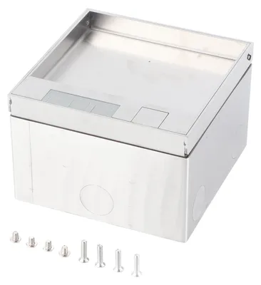 Immagine prodotto di Scatola di derivazione da incasso in acciaio inossidabile con due prese, alimentazione universale da tavolo, 250 V CA, 4000 W