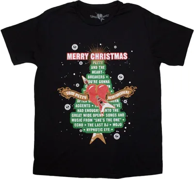 Produktbild von Tom Petty & The Heartbreakers - "Merry Christmas" T-Shirt für Herren/Damen Uni RO12789 (M) (Schwarz)