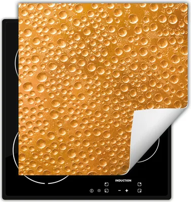Produktbild von DarHaus Herdabdeckplatte 60x52 cm Anti Rutsch Matte Aufrollbar, Tropfen - Gold