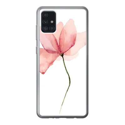 Produktbild von MuchoWow® Handyhülle Schutzhülle Hülle für Samsung Galaxy A52 5G Blumen - Aquarell - Rosa Silikon Softcase Handy Hülle - Umschlag