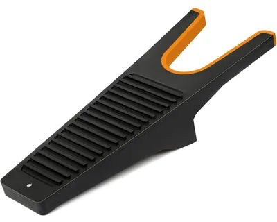 Produktbild von Stiefelknecht mit Schmutzkratzer und Schuhlöffel, Schwarz+Orange
