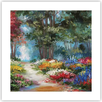 Produktbild von Poster - Poster ohne Rahmen - Impressionismus Natur Wald - 40x40 cm - Wand Bild - Wanddeko - Wandbilder - Kunstposter - Wandposter - Bilder - Kunstdruck - Wanddekoration - Wandbild - P2XAC40x40-4271