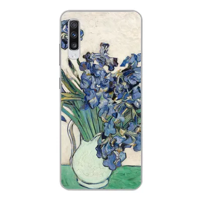 Produktbild von MuchoWow® Handyhülle Schutzhülle Hülle für Samsung Galaxy A70 Stilleben mit Schwertlilien - Vincent van Gogh Silikon Softcase Handy Hülle - Schutzhaube