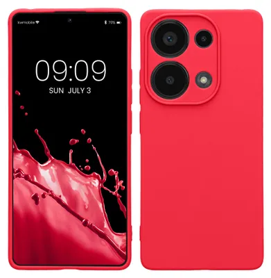 Produktbild von kwmobile Handyhülle für Xiaomi Redmi Note 13 Pro 4G Hülle - weiches Handy Silikon Case - Schutzhülle Cover - Neon Pink