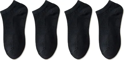 Produktbild von INF Unsichtbare Baumwoll-Sneakersocken, 4 Paar Schwarz