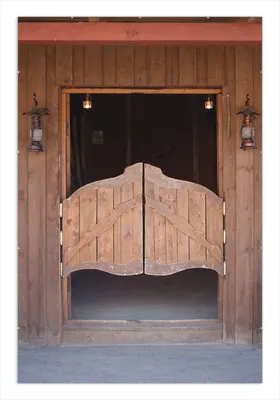 Produktbild von Wallario Wandbild Saloontür, Größe: 61 x 91,5 cm, Poster mit rahmenlosen Bildhalter
