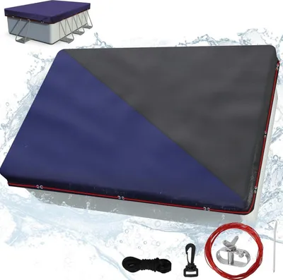 Produktbild von Poolabdeckung 360x260cm Rechteckige UV-resistente Abdeckplane für Pools 280x180 bis 320x220cm