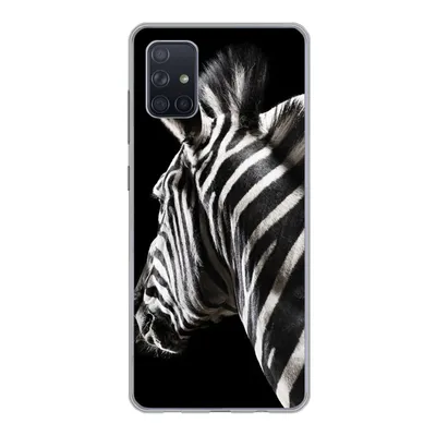 Produktbild von MuchoWow® Handyhülle Schutzhülle Hülle für Samsung Galaxy A71 Zebra - Tier - Schwarz - Porträt Silikon Softcase Handy Hülle - Kartenbesitzer