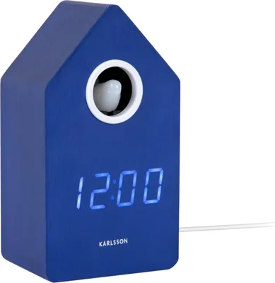Obrázek produktu pro Karlsson - Budík Cuckoo Led - modrý - 9x9x15,8 cm