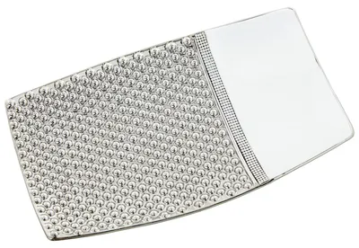 Keramikschale, rechteckig, Weiß/Silber, 40x25x5 cm