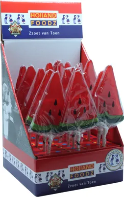 Immagine prodotto di Holland Foodz lecca lecca come pezzi di anguria rosso verde 70g 17 pezzi
