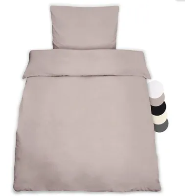 Produktbild von Unyqoos® 2‑teiliges Bettwäsche-Set aus 100% Baumwolle mit Kissenbezug, Reißverschluss, verschiedene Größen & 5 Farben, ganzjahrestauglich, , 60°C waschbar