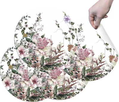 Produktbild von HUBDECO Waschbare Blumen-Tischmatten Set 4 Stk.