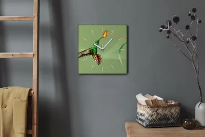 Produktbild von Coloray Hodiny Unikátní 30x30 cm  Tiché hodiny Pro obývací pokoj a kuchyň Nástěnné hodiny Plátno Bílé ručičky hodin - Zvířecí pták