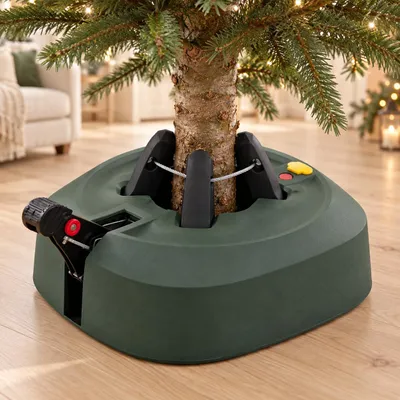 Produktbild von HAGO24 Weihnachtsbaumständer Grün Kunststoff Metall Christbaumständer Tannenbaumständer Fußpedal mit Verriegelung Wassertank 3,2 Liter