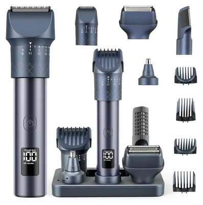 Produktbild von OKWISH Haarschneider, 5-in-1 Herren Haarschneider Set, Elektrischer Haarschneider mit verstellbaren Klingen, Barttrimmer, Nasenhaarschneider, Präzisionstrimmer, USB wiederaufladbar, Profi Haarpflege für Männer