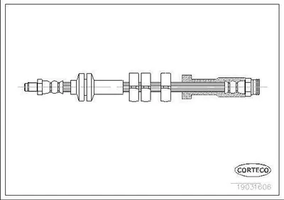 Produktbild von CORTECO 19031606 Bremsschlauch Vorne für FIAT Seicento / 600 Schrägheck (187) Seicento / 600 Van (287)