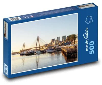 Obrázek produktu pro Puzzle 500 Most a přístav při západu slunce - martinpuzzle