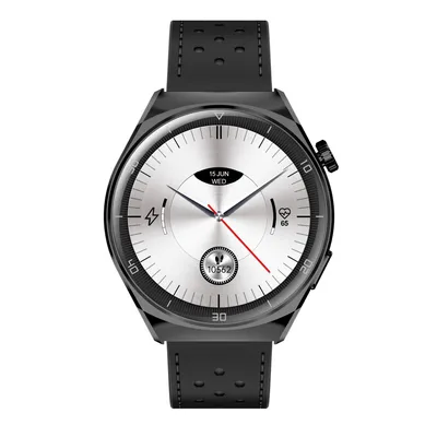 Zdjęcie produktu dla Smartwatch Garett V12 czarny skórzany