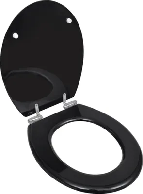 Image de vidaXL Sièges de toilette 2 pcs. avec abaissement automatique MDF noir