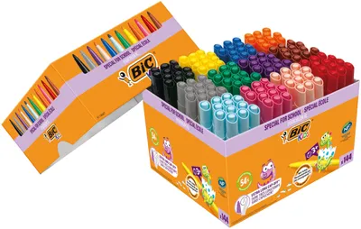 Zdjęcie produktu dla BIC 107457, Średni, Końcówka pędzlowa, Wielobarwny, Okrągły, CE, 144 szt.
