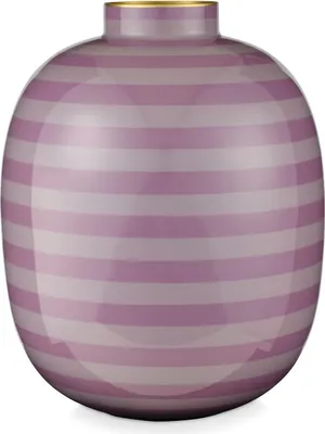 Produktbild von Pip Studio Vase Metal Farbe Stripes Lilac 32cm