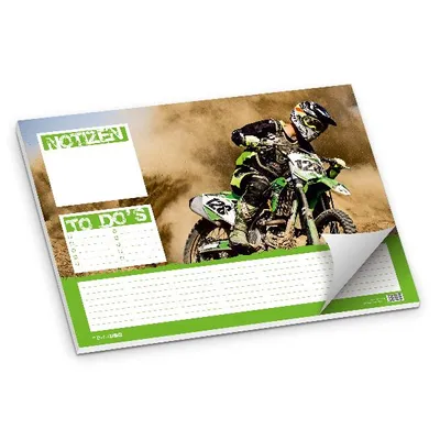 Produktbild von itenga Schreibtischunterlage Motocross, Tischset 50 Blatt Papier, DIN A3