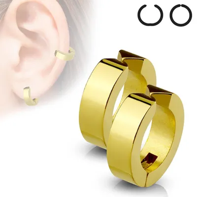 Produktbild von Fake Creolen: Ohrclips Klappcreolen Non-Piercing "Clip-On"  Gold