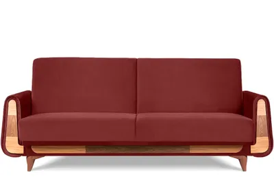 Obrázek produktu pro Pohovka Konsimo pro 3 osoby s funkcí rozkladu na spaní s područkami "GUSTAVO", červená, látka, moderní, 230x98x98 cm